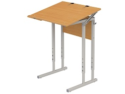 Стол для черчения и рисования школьный 2-4 г/р регулируемый СТЧр1.24 (бук, м/к серый, квадратная труба)