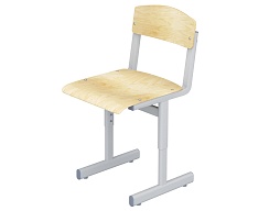 Стул школьный ученический 5-7 г/р регулируемый (фанера, м/к серый, круглая труба)