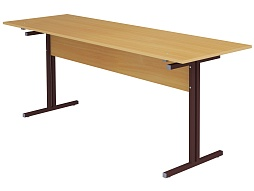 Стол для школьной столовой обеденный 6-местный для скамеек 5 г/р СТЛс6.5-КЧ.Б (бук "Бавария", м/к коричневый, квадратная труба)