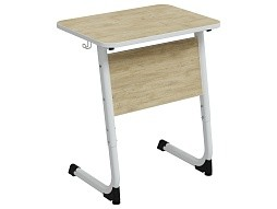 Стол 1-местный школьный 5-7 г/р "Альтер" регулируемый (дуб "Бардолино", м/к белый)