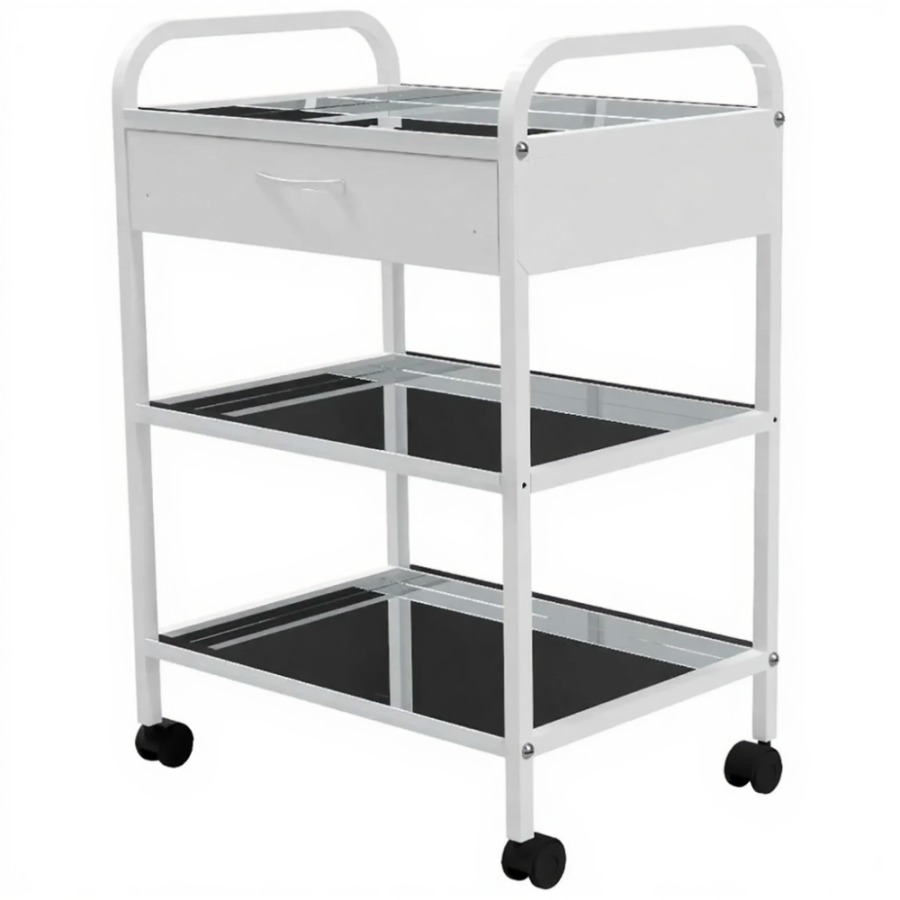 Стол медицинский инструментальный СМИ-03-01 (полки нерж., колёса пластик)