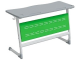 Стол 2-местный школьный 5-7 г/р "Логика" PL с перфорированным экраном (серый/зеленый, м/к белый)