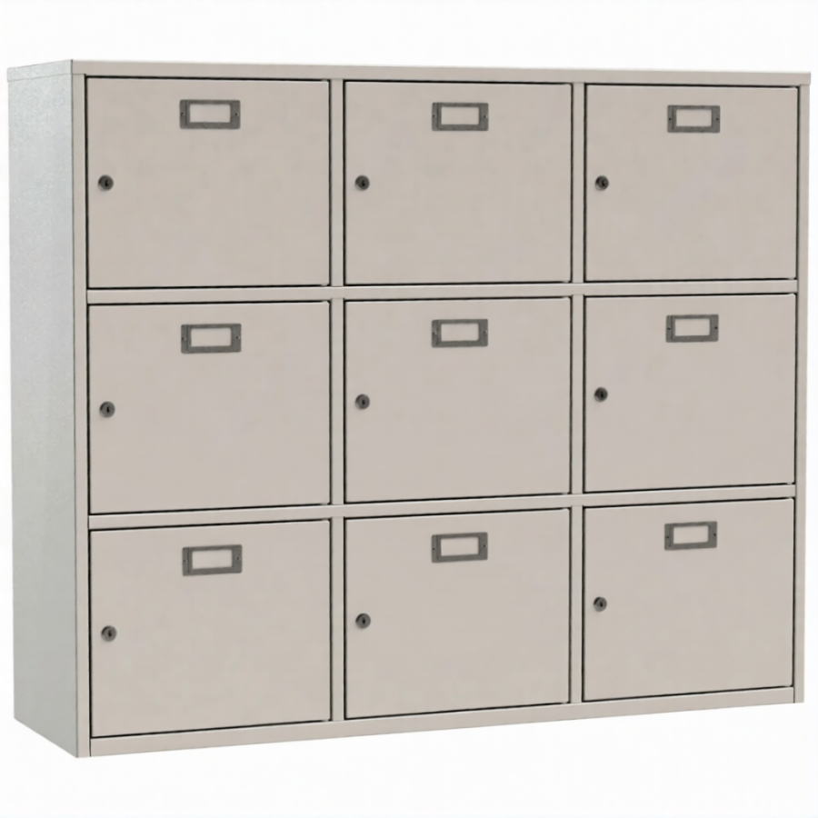 Шкаф для касок 9 ячеек (3 секции по 3 ячейки)