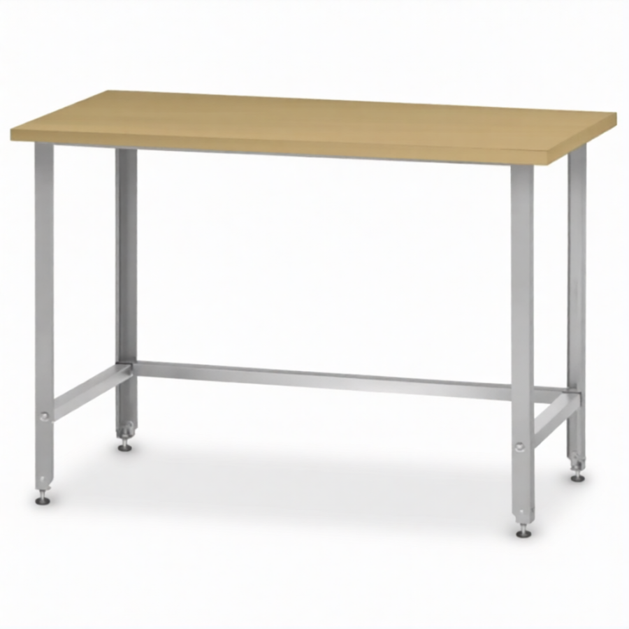 Стол кондитерский СПРн 860х1200х700 «Norma Ral» бук/40 (полка-обвязка сварная; ножка проф., тр. 40)