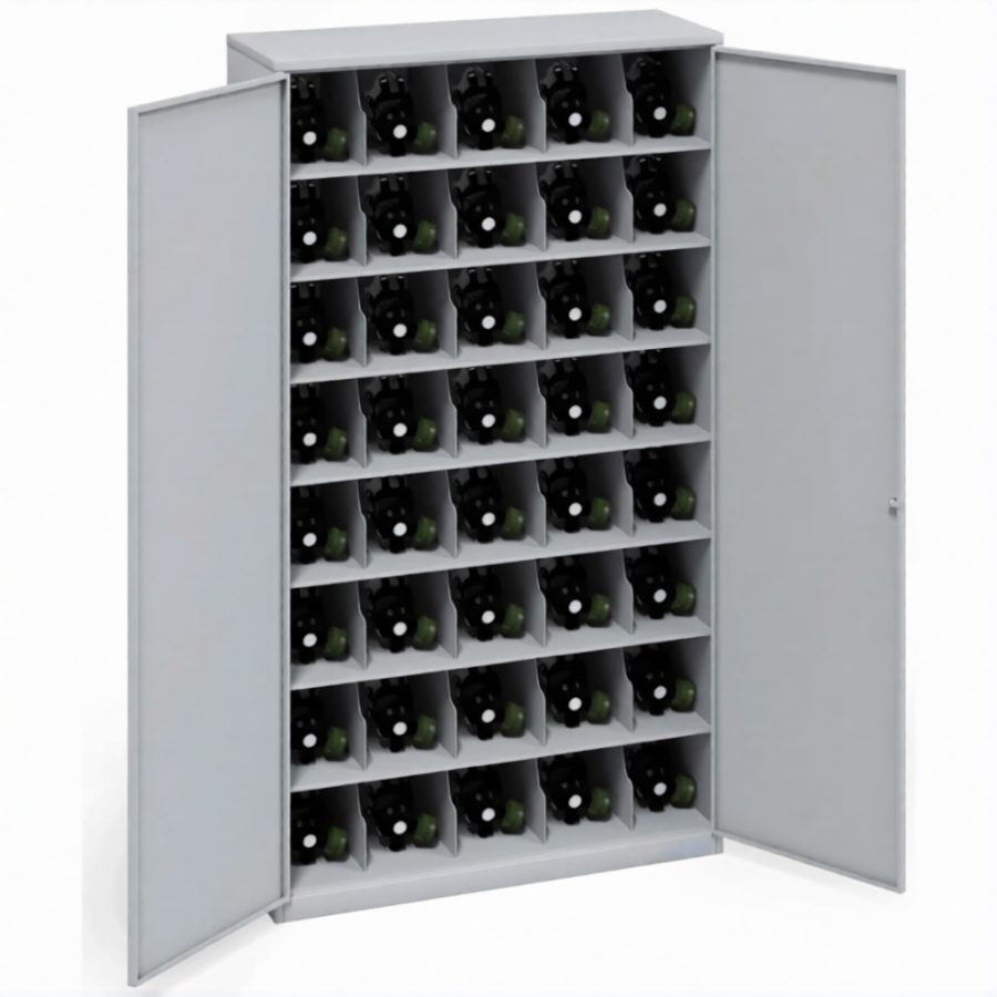 Шкаф для 40 противогазов ХПГ-40, с дверьми Про (1900х1100х400)