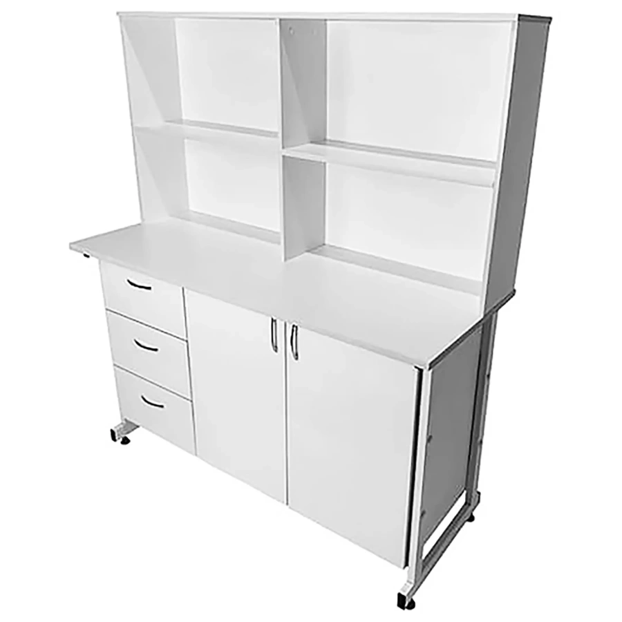 Стол-тумба лабораторная СТл 18.010 с надстройкой (белый)