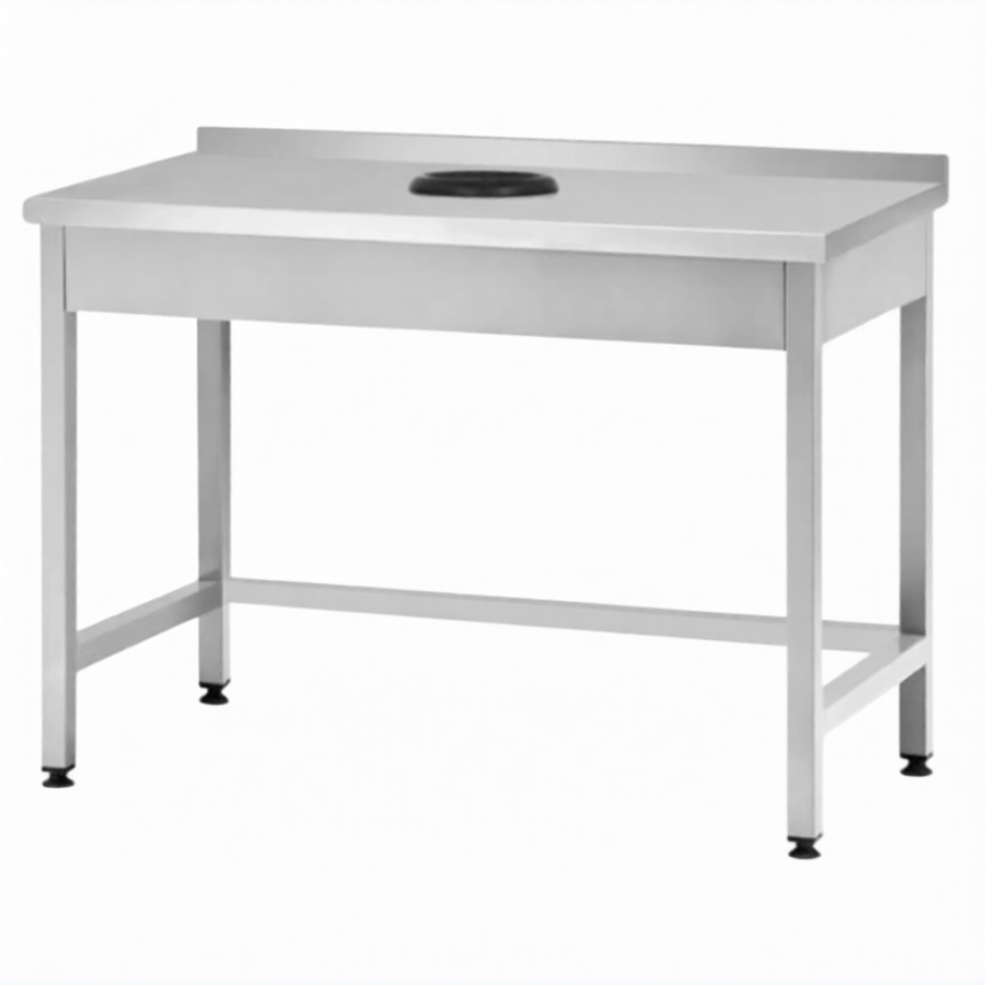 Стол производственный СПРп - 860х1000х600 «Profi Inox», сбор отходов, борт (полка-обвязка)