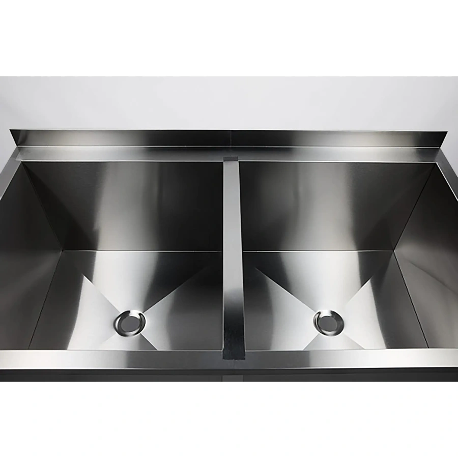 Ванна моечная двухсекционная с бортом ВМС-2/7-Б-ЭН